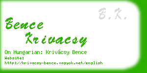 bence krivacsy business card
