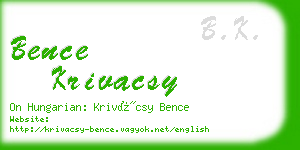 bence krivacsy business card